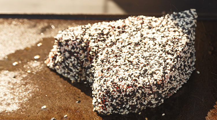 Sesame Crusted Tuna with Cabbage Salad-Wine4Food