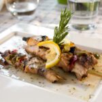 Swordfish fillet grilled with souse lemon and rosemary