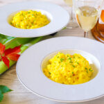 Yellow Beet Risotto with Chives and Crème Fraîche
