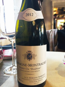 Traveling Somm, Burgundy, Lunch, Ramonet Bottle - Wine4Food