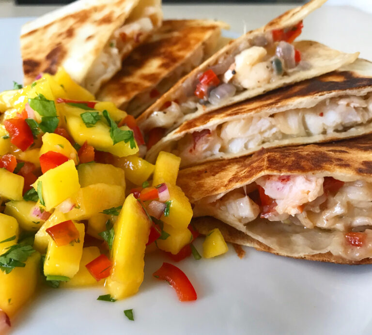Lobster Quesadilla with Tropical Mango Salsa Recipe Wine4Food