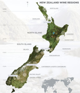 New Zealand Wines 101, Regions Map - Wine4Food
