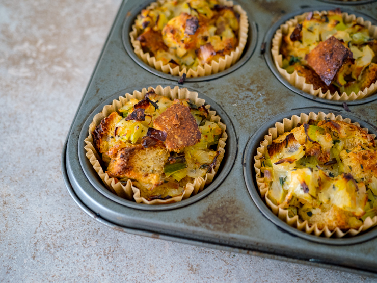 Fennel & Leek Stuffing Muffins Recipe, for Thanksgiving or Any Time