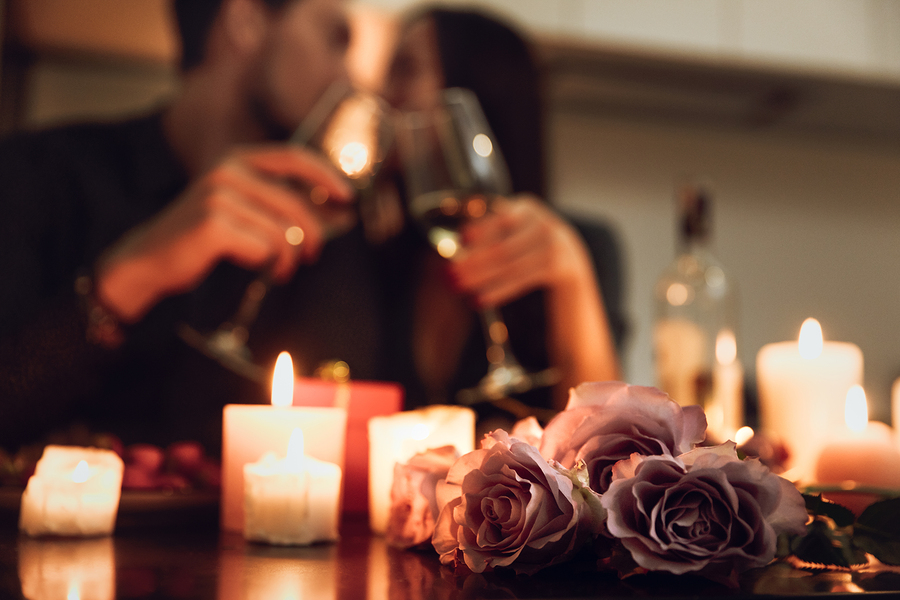 Romantic Dinner Setup, Red Decoration with Candle Light in a Restaurant  Stock Image - Image of anniversary, candle: 134211035