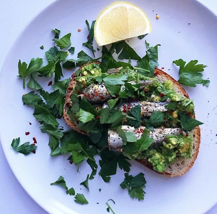 Marinated Sardine and Mashed Avocado Toast Wine4Food