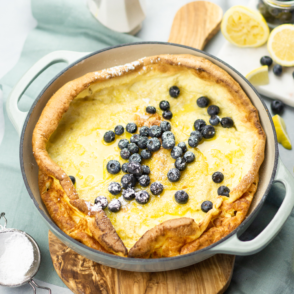 Dutch Baby with Lemon Curd & Blueberries Wine4Food